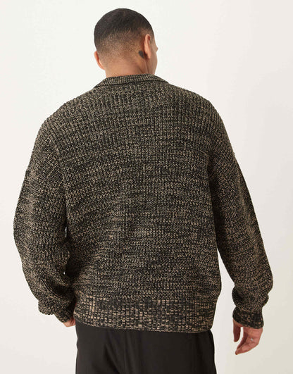 Oversized Boxy Fit Knitted Polo With Popper Placket