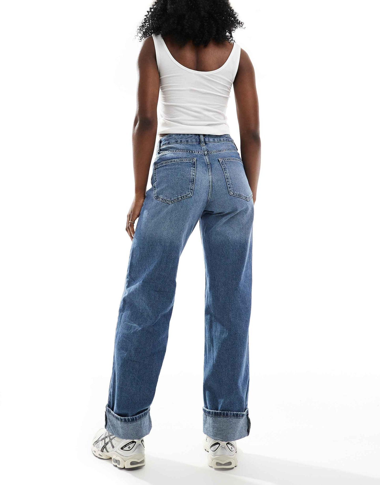 Ella Wide Leg Fold Up Jeans