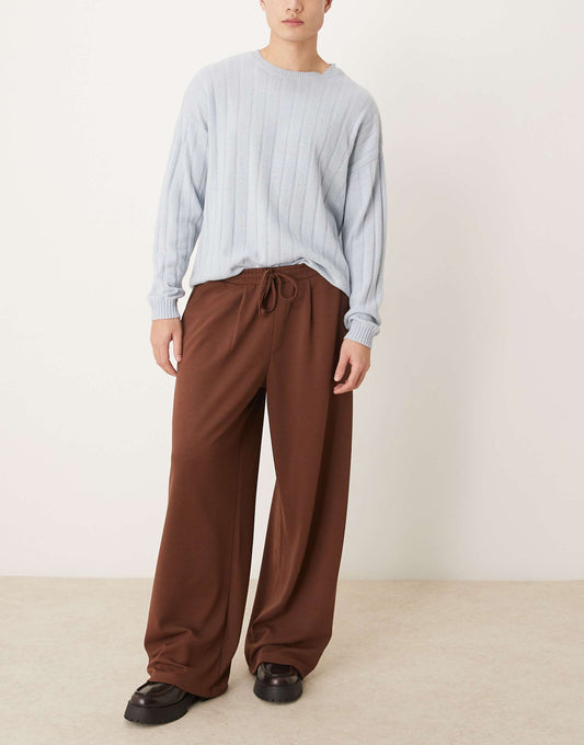 Super Baggy Soft Tailored Trousers With Pleat Front