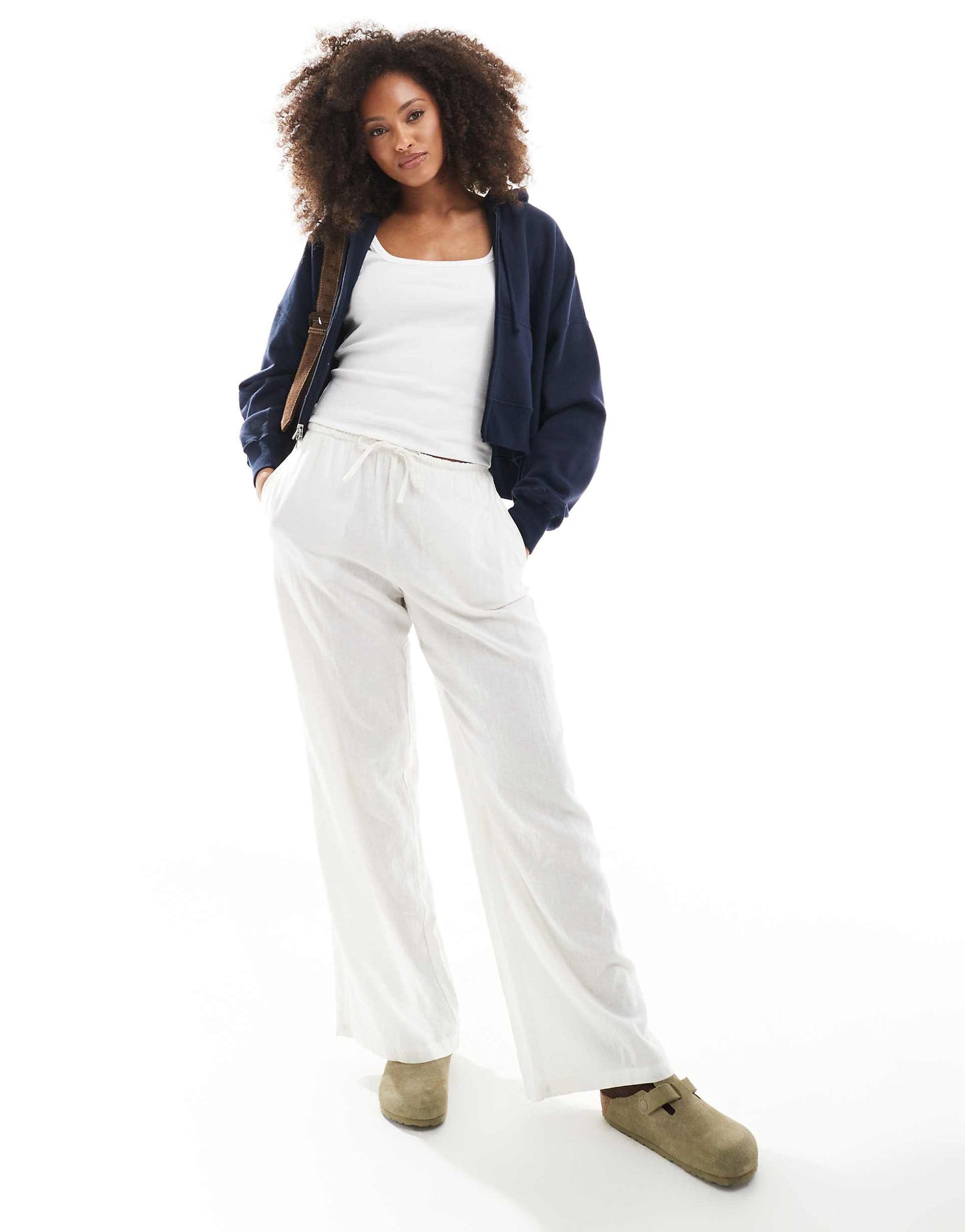 Boxy Cropped Zip Through Hoodie