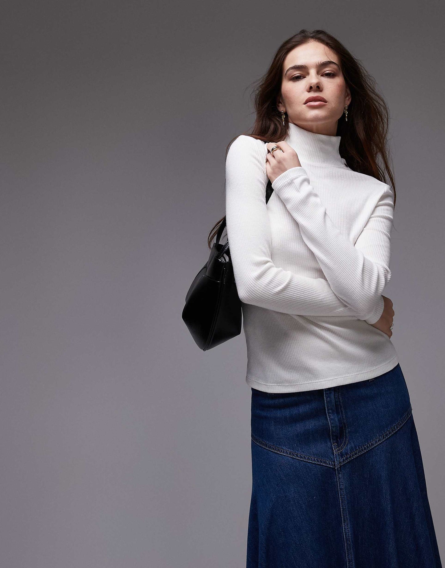 Button Detail Neck Long Sleeve Top