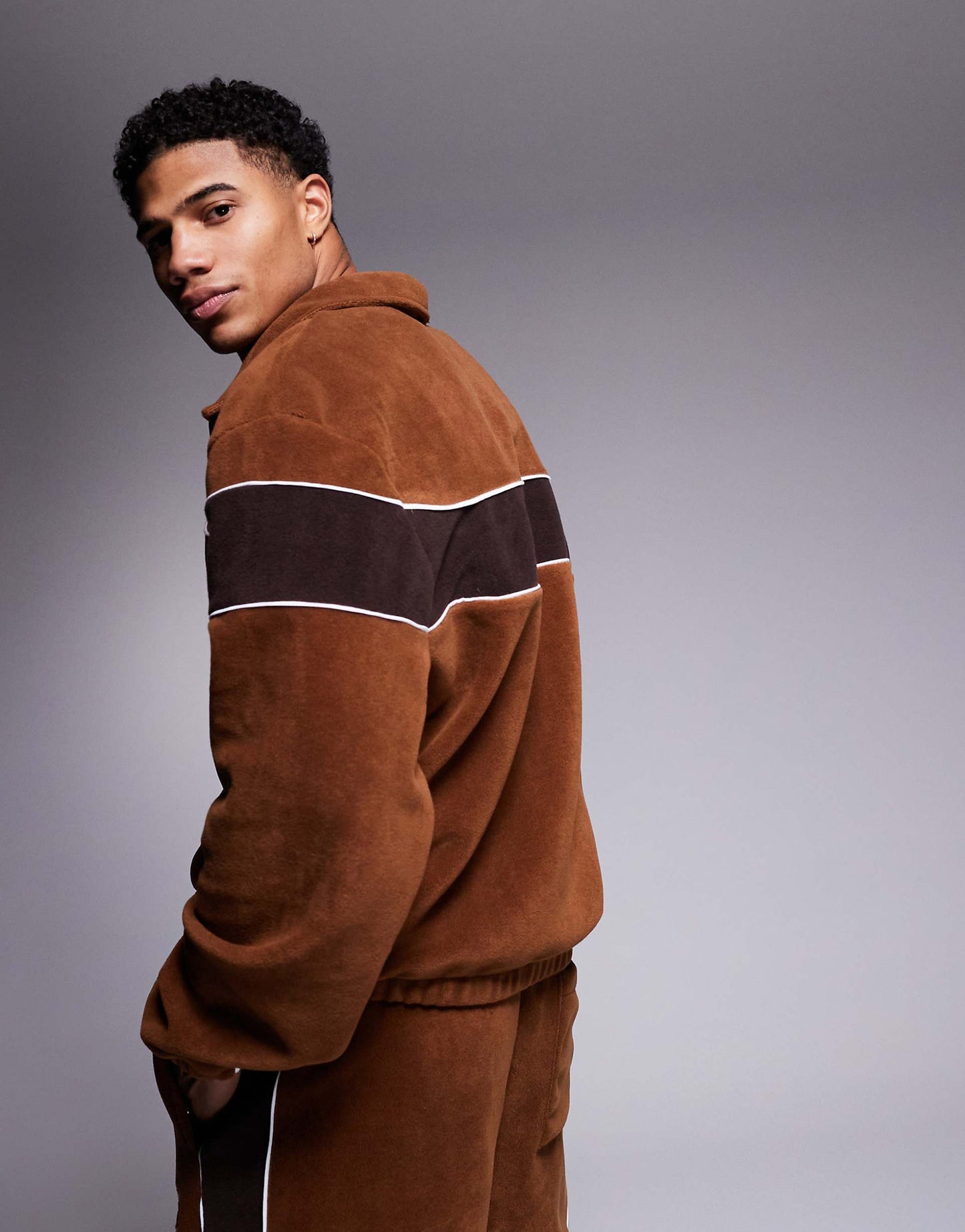 Co-Ord Oversized Boxy Track Jacket With Panels