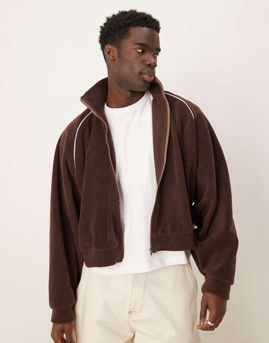 Extreme Oversized Cropped Track Jacket