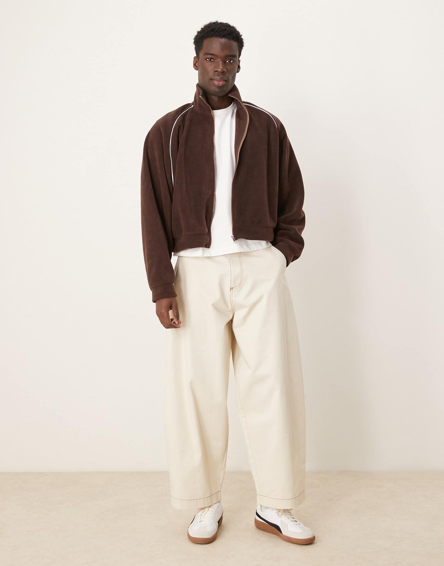 Extreme Oversized Cropped Track Jacket