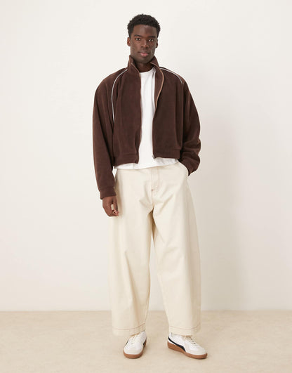 Extreme Oversized Cropped Track Jacket