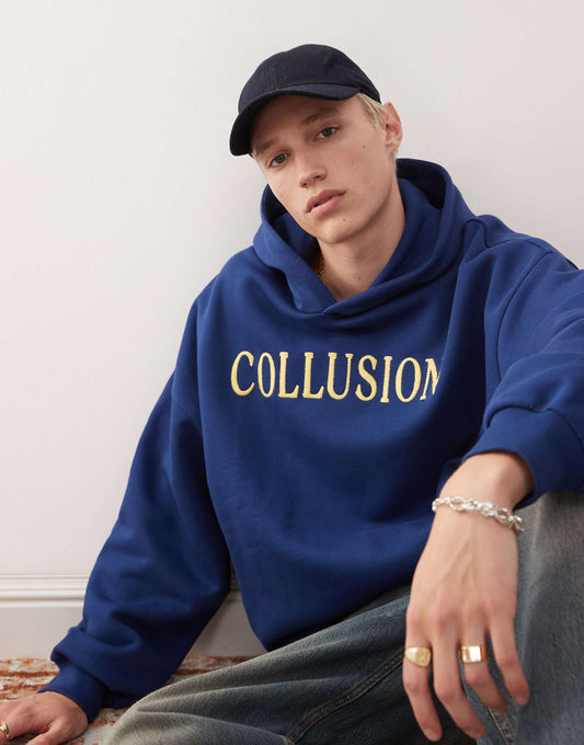 Oversized Embroidered Branded Hoodie