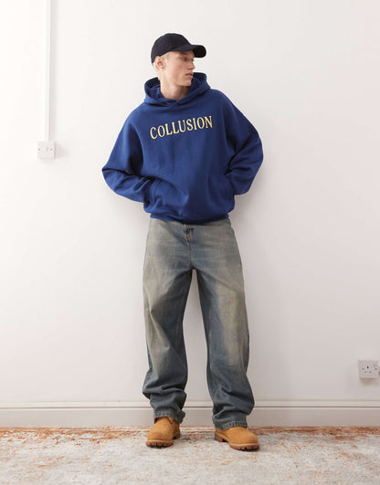Oversized Embroidered Branded Hoodie