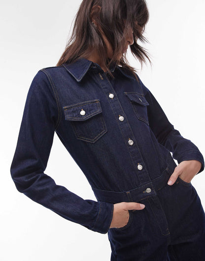 Denim Slim Fit Jumpsuit