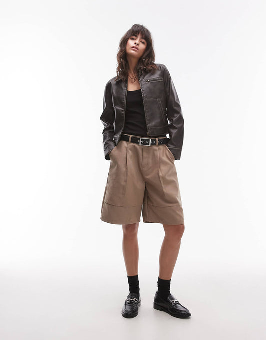 Faux Suede Bermuda Short