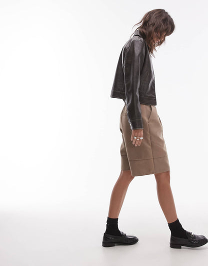 Faux Suede Bermuda Short