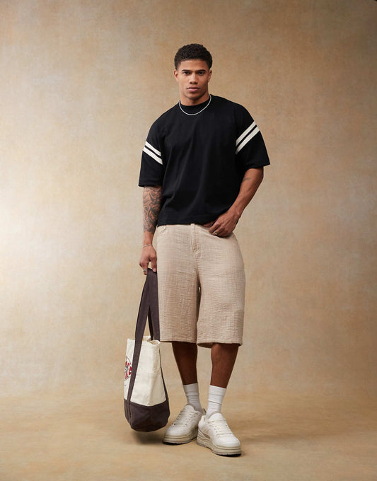 Oversized Boxy T-Shirt With White Panelling