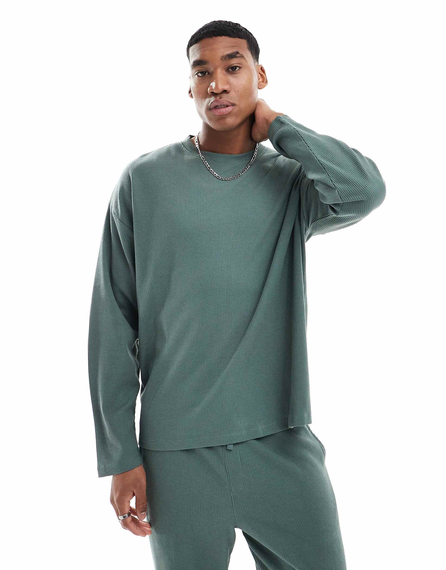 Long Sleeve Waffle T-Shirt Co-Ord