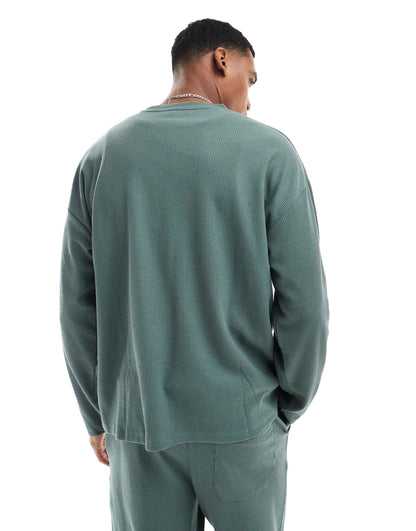 Long Sleeve Waffle T-Shirt Co-Ord