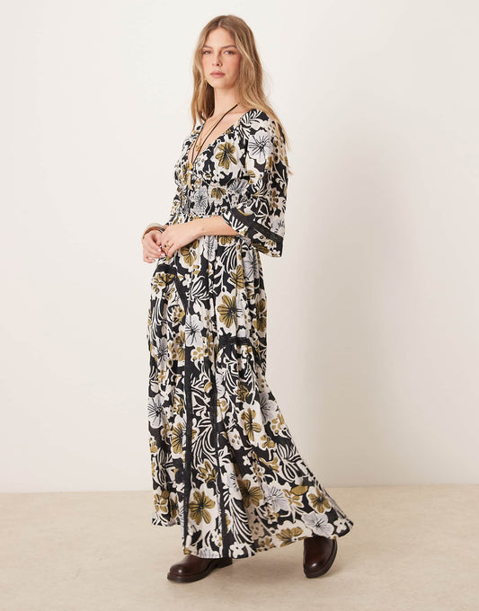 Dixie Floral Print Maxi Dress
