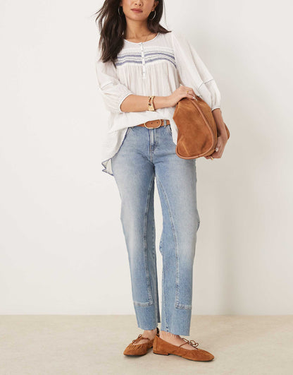 Risk Taker Mid-Rise Straight Leg Jeans