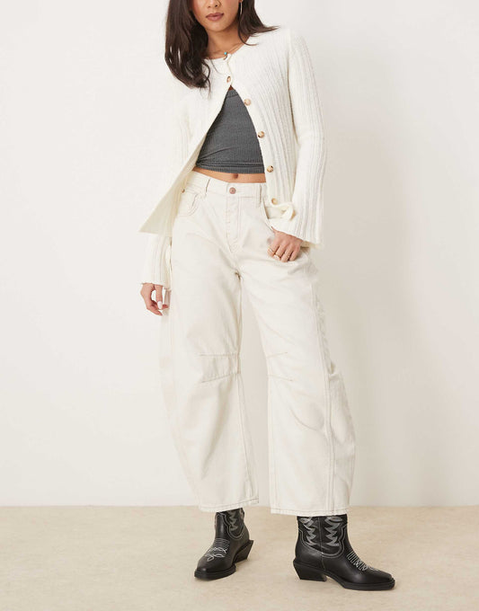 Good Luck Mid Rise Barrel Leg Jeans