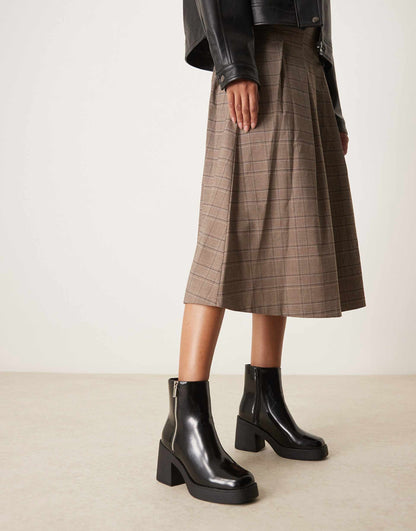 Chunky Mid Heeled Ankle Boot