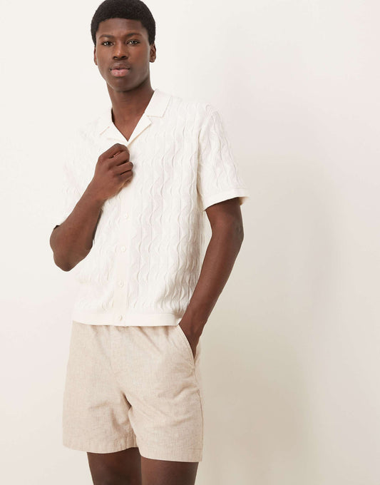 Short Sleeve Knit Resort Button Through Polo