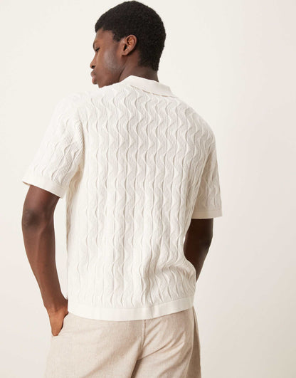 Short Sleeve Knit Resort Button Through Polo