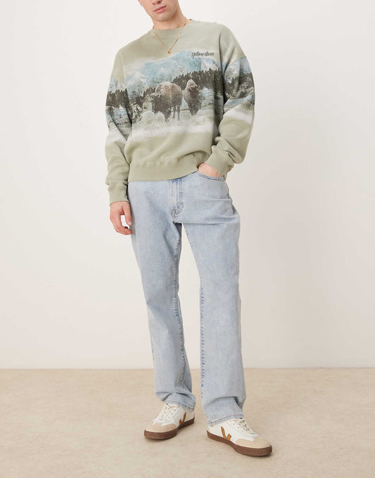 Athletic Fit Straight Leg Jeans