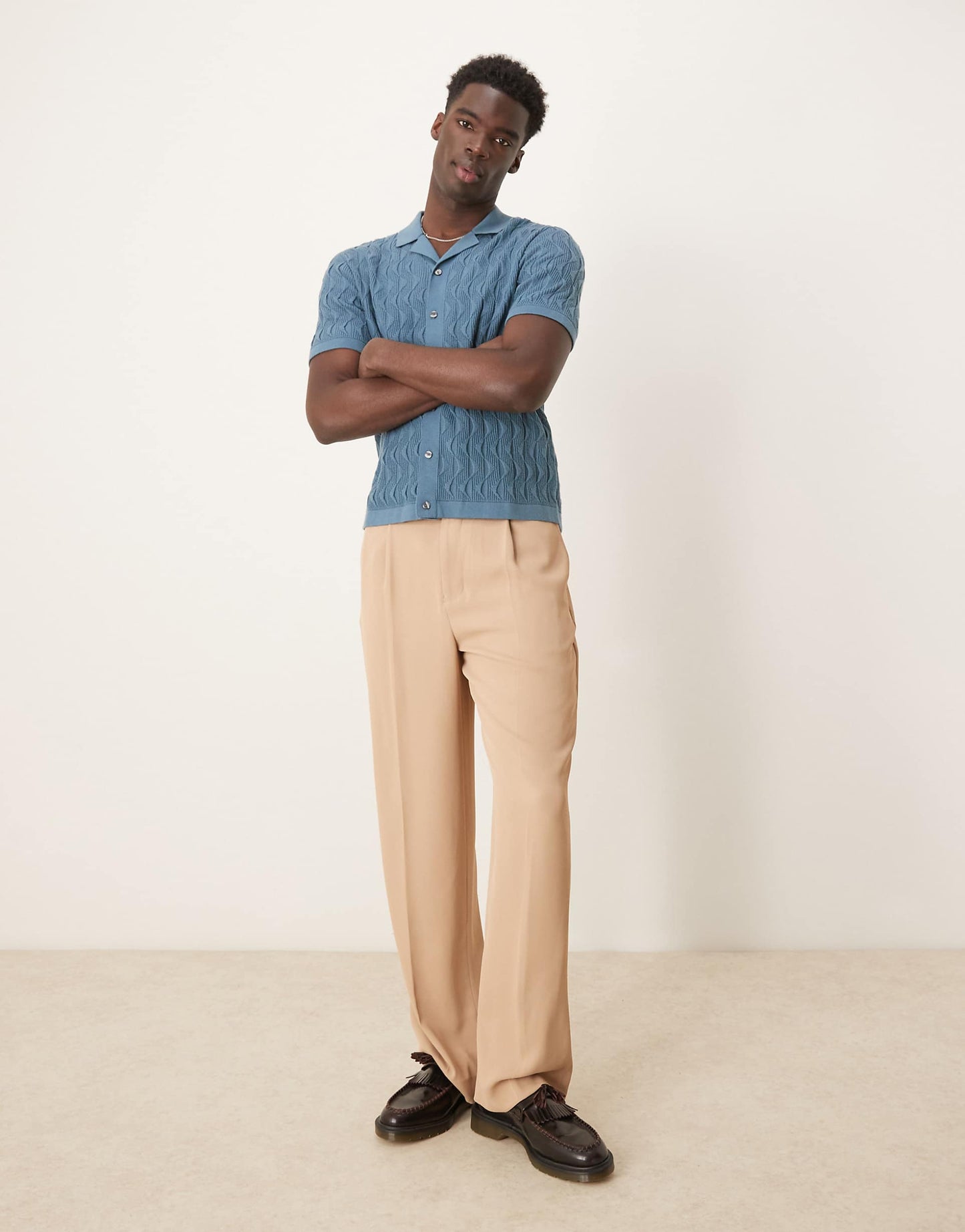 Short Sleeve Knit Button Up Polo
