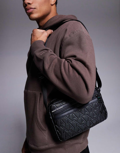 All Over Logo Leather Crossbody Bag