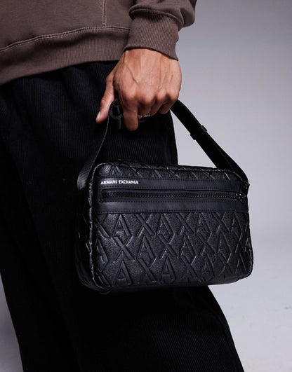 All Over Logo Leather Crossbody Bag