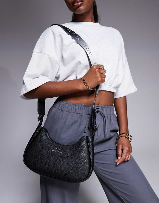 Curved Logo Shoulder Bag