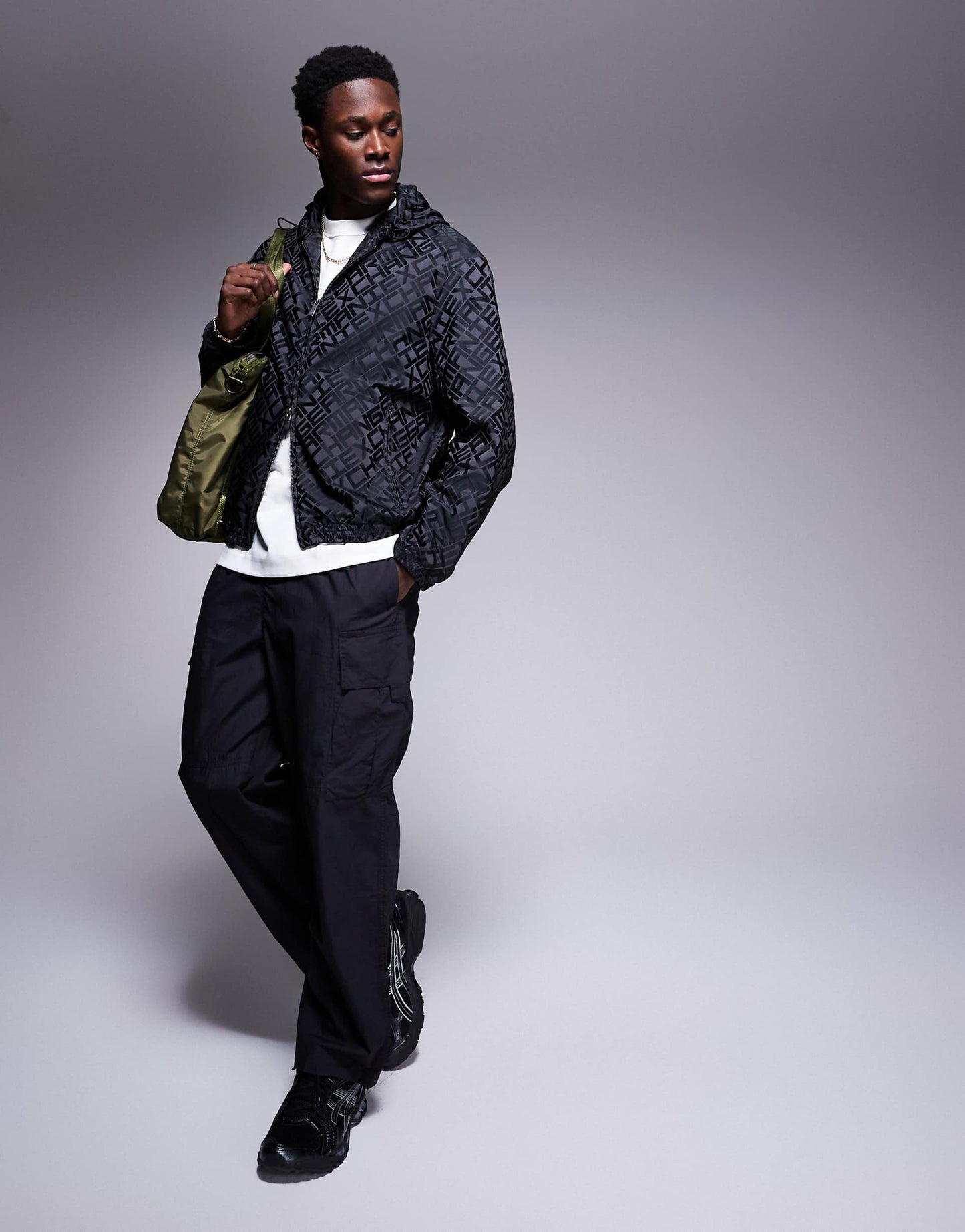 All Over Logo Hooded Jacket
