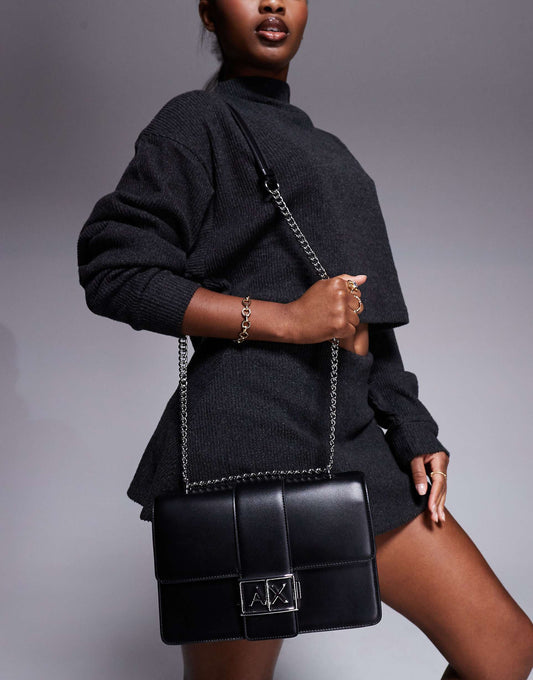 Logo Crossbody Bag With Chain Strap