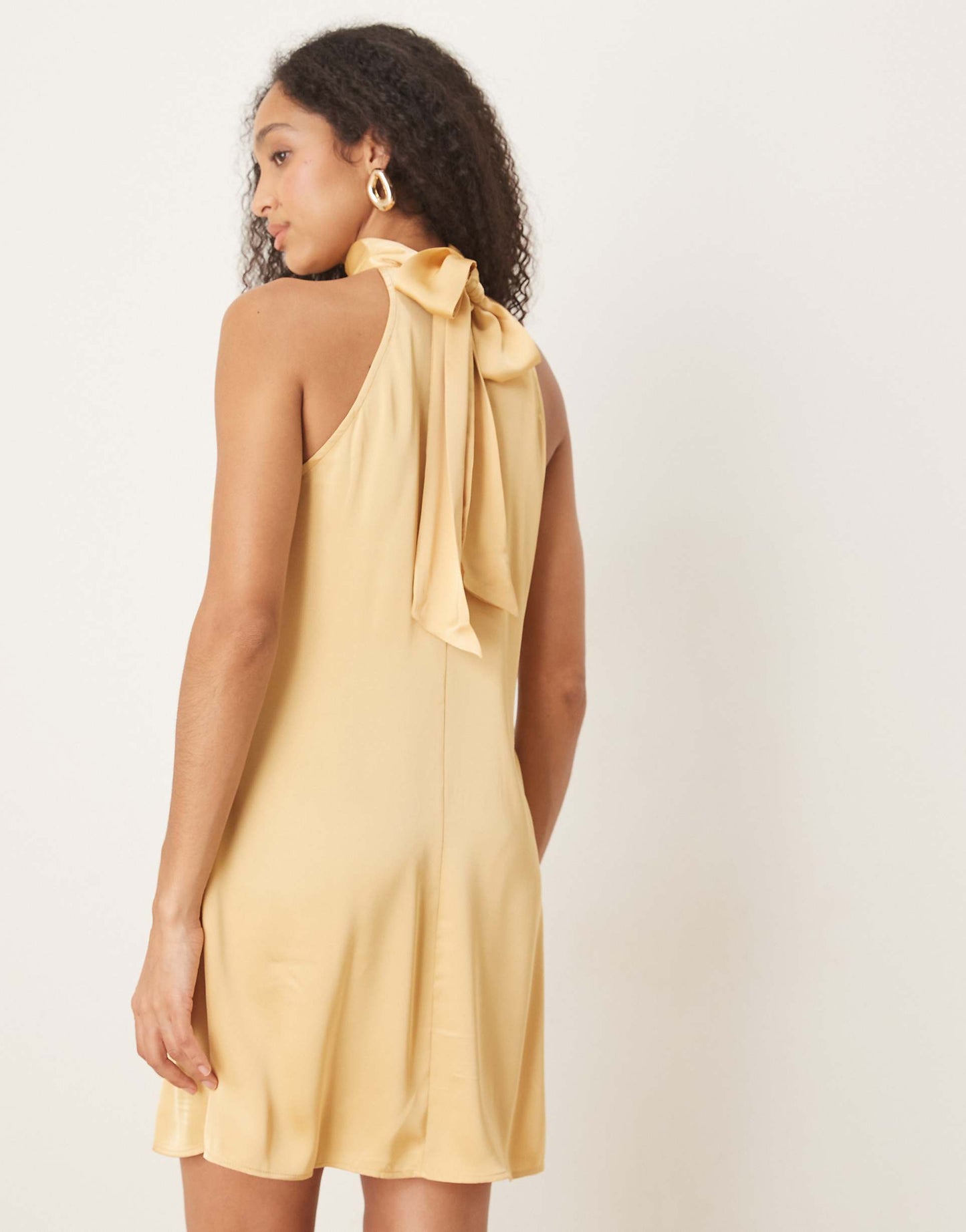 Satin Halter Mini Dress