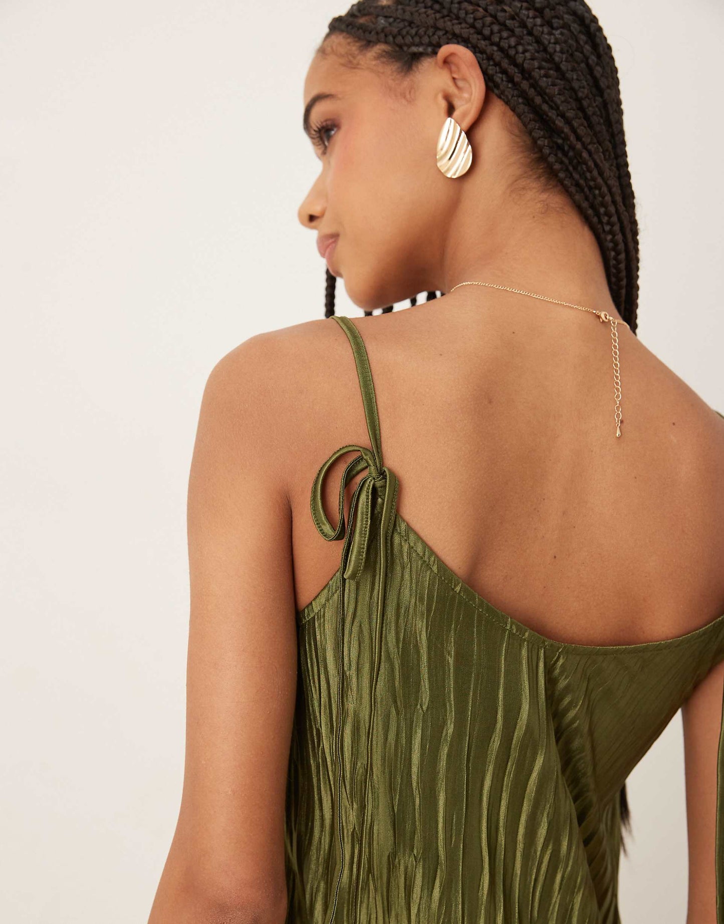 Plisse Cami Maxi Slip Dress