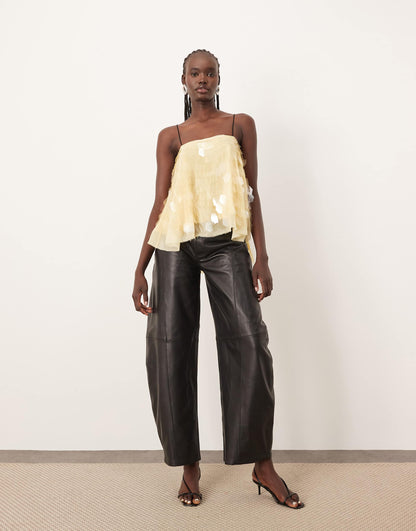 Shard Sequin Top With Contrast Straps