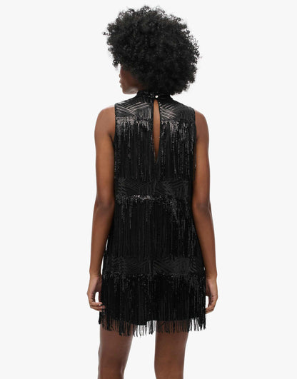 Fringe Sequin A Line Mini Dress