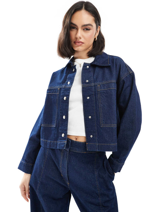 Crop Denim Shacket
