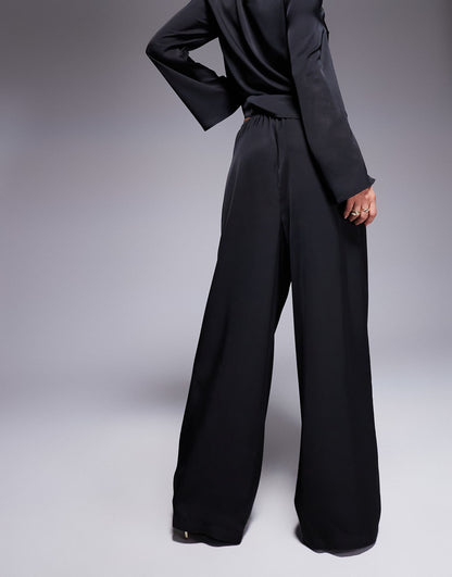 Wide Leg Satin Trouser Co-Ord