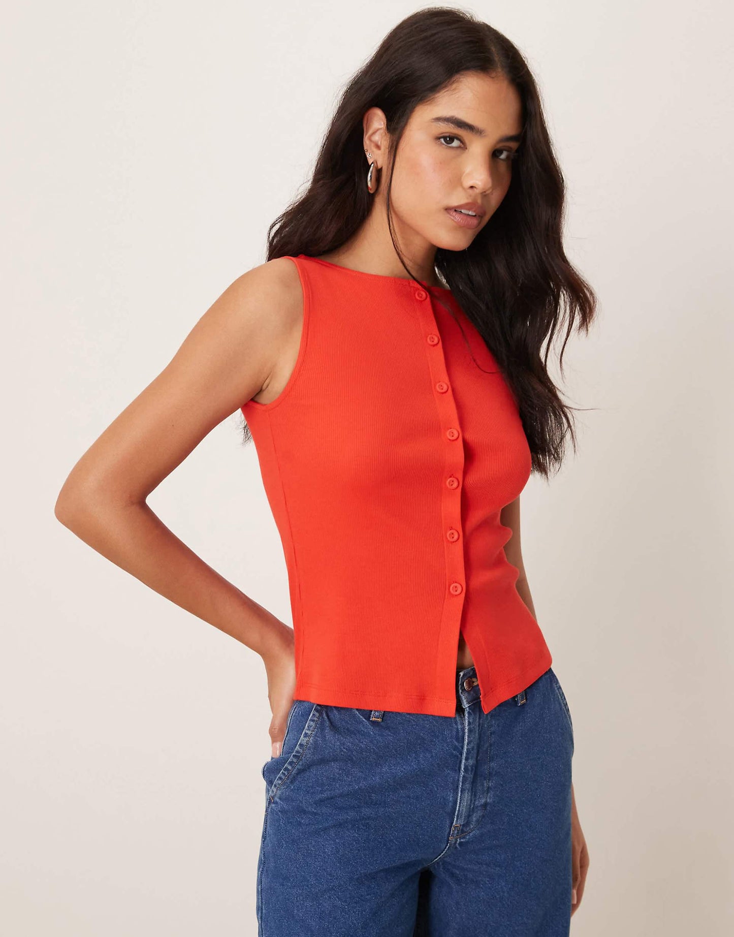 Button Through Tank Top