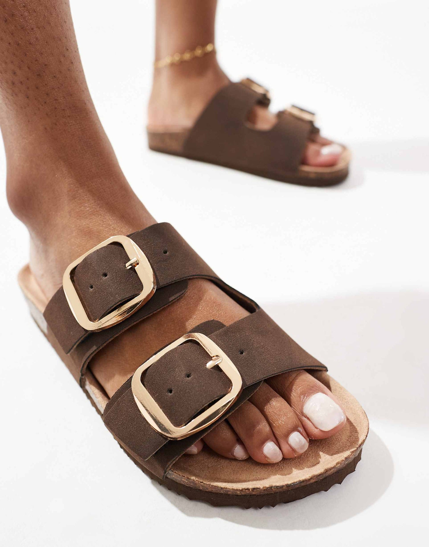 Double Strap Sandal With Buckles