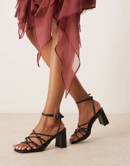Knotted Block Heeled Sandal