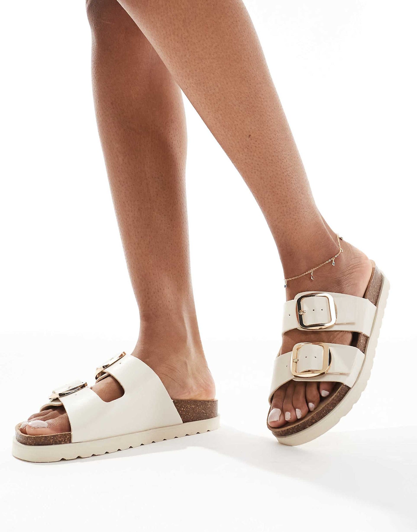 Double Strap Sandal With Buckles