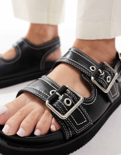 Slingback Chunky Sandal With Contrast Stitch