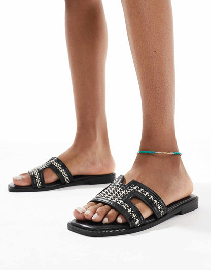 Cutout Raffia Sandal