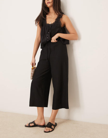 Linen Cropped Trousers