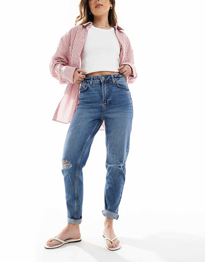 Mom Jean With Rips