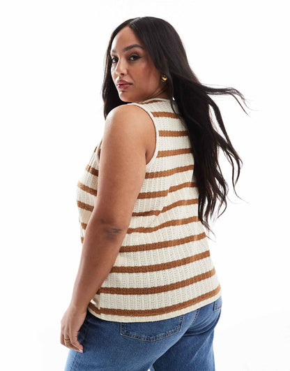 Curve Tie Front Knitted Vest