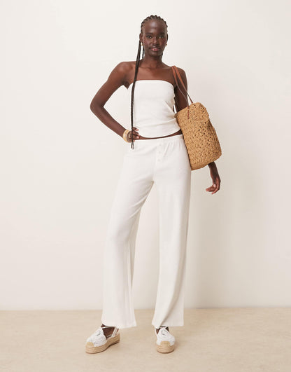 Wide Leg Waffle Trouser