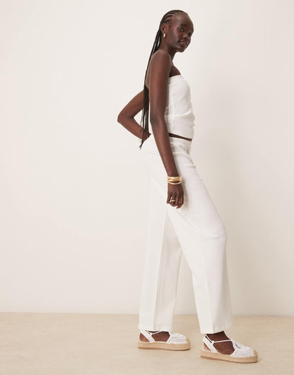 Wide Leg Waffle Trouser