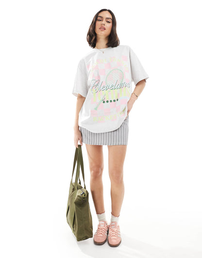 Oversized T-Shirt With Tennis Club Graphic