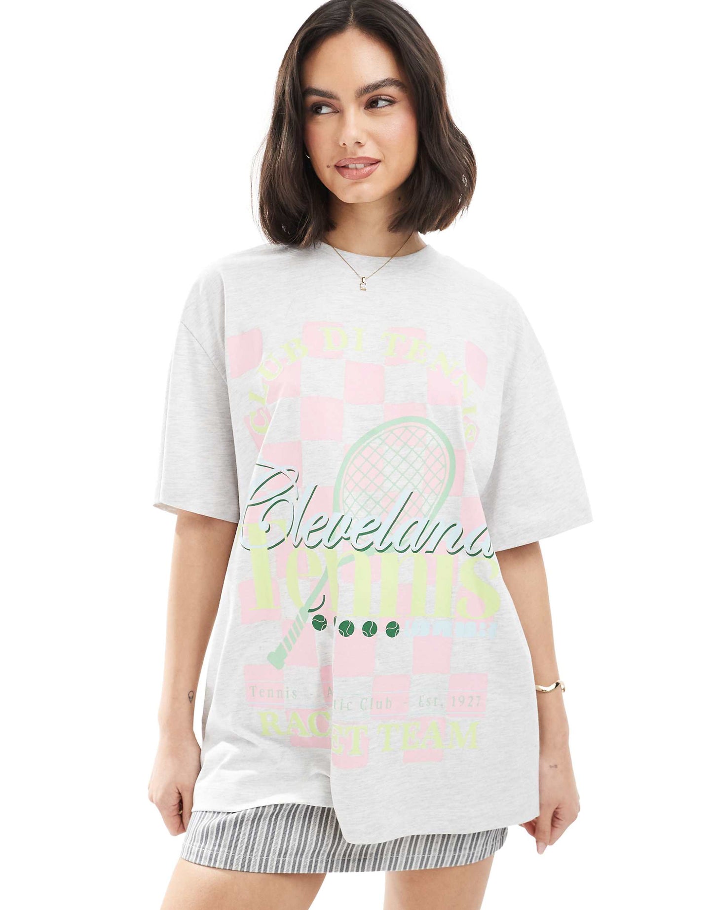 Oversized T-Shirt With Tennis Club Graphic