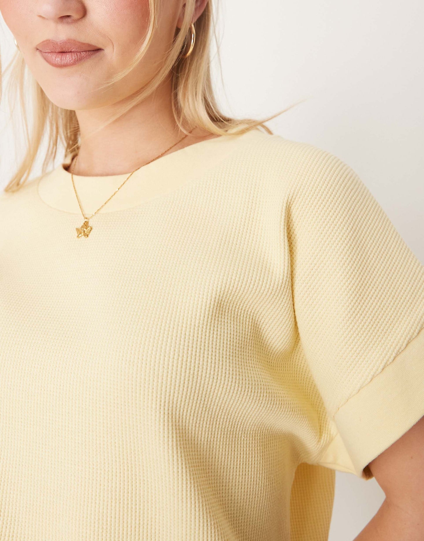 Chunky Rib Hem Waffle T-Shirt